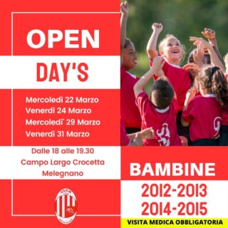 Le giornate sono soleggiate, inizia a scaldarsi la temperatura, quindi cosa aspetti prepara la borsa e vieni a partecipare ai nostri open day's dedicati alle bambine 🤗

#usomfemminile